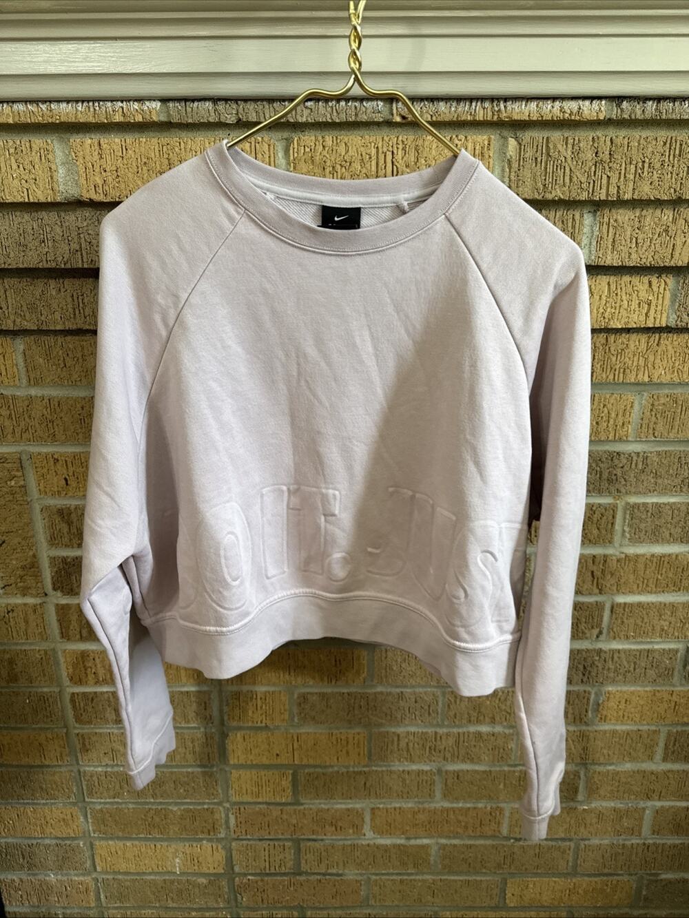 Nike Sportswear Just Do It Crop Crewneck Sweatshirt Women Medium Purple Comfort